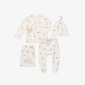 Elegant Baby Organic Cotton Baby Matching Set - Cream Little Foxes